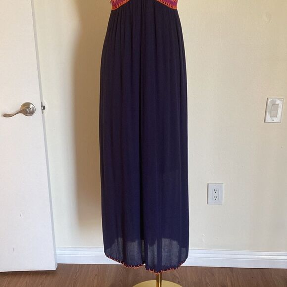 Indigo Rein Navy Blue Boho Maxi Summer Dress Size Medium - Picture 4 of 10